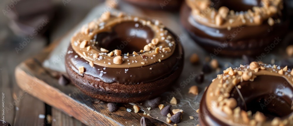 Chocolate peanut butter donuts offer a harmonious blend of rich cocoa and creamy nuttiness