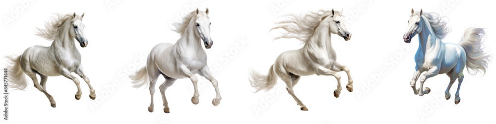 Collection of white horse isolated on transparent or white background Collection of white horse isolated on transparent or white background