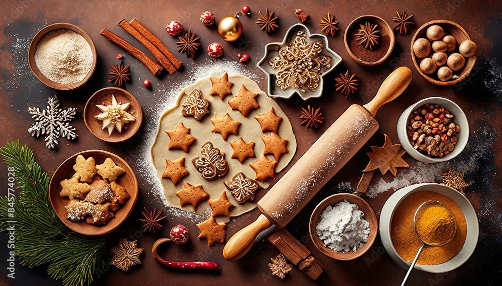baking christmas cookies