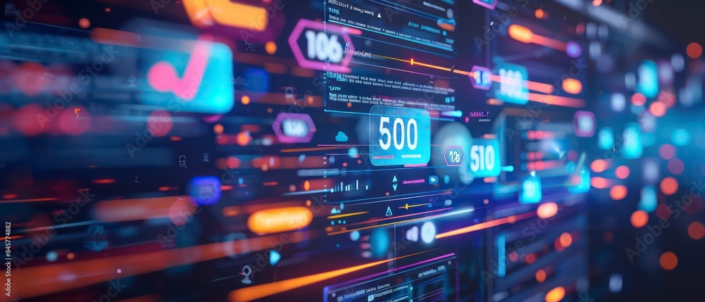 modern web interface, vibrant icons float over analytics graphs, symbolizing a strategic approach to digital marketing modern web interface, vibrant icons float over analytics graphs, symbolizing a strategic approach to digital marketing