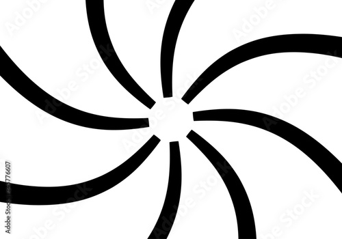 Barras negras en espiral sobre fondo blanco