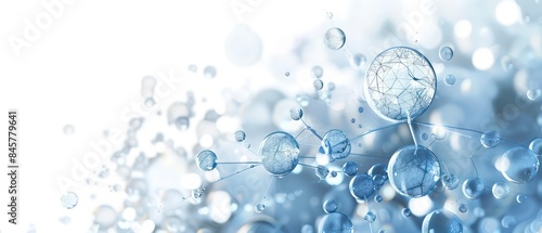 Wallpaper Mural Light rays dance alongside wireframe constructs and bubbles in a surreal, abstract portrayal of clean technology, set against a crisp white background Torontodigital.ca