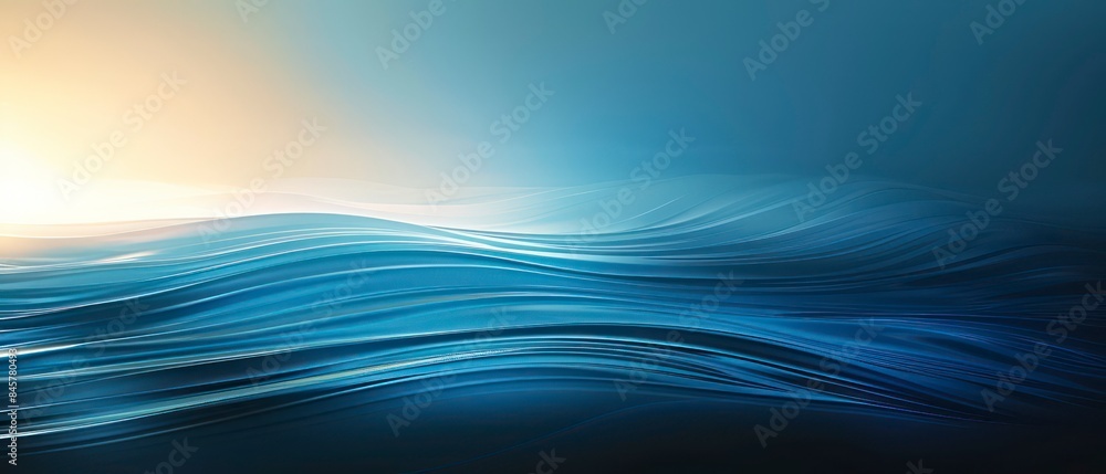 Fototapeta premium Abstract lines form a captivating gradient blue background, delivering a strong visual impact with its dynamic energy