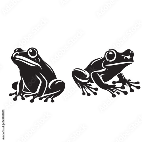 Frog silhouette vector illustration.eps