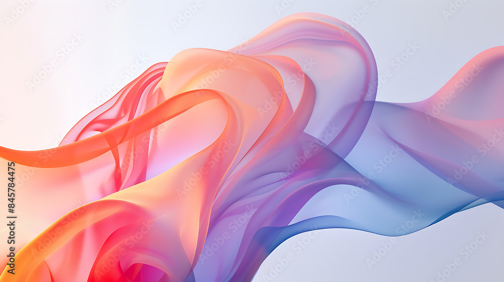 Fototapeta premium Soft Gradient Abstract Composition with Flowing Shapes