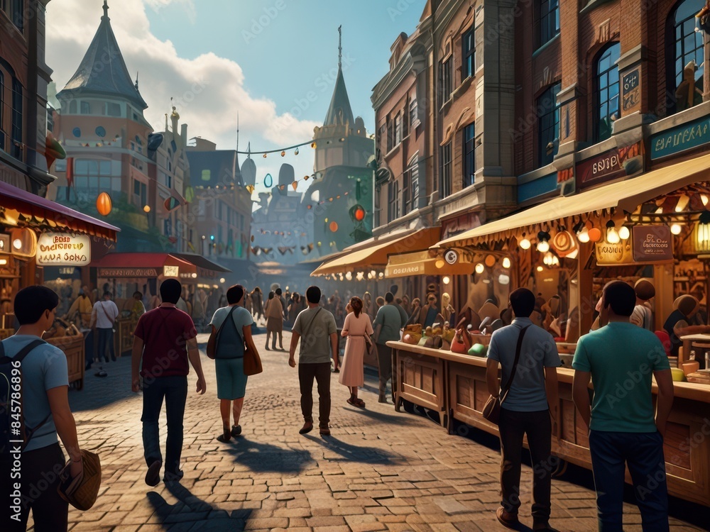 Obraz premium people walking in the city