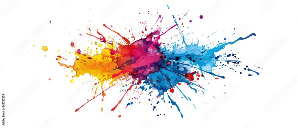 colorful drop of paint splashes, creating a miniature explosion of vibrant hues colorful drop of paint splashes, creating a miniature explosion of vibrant hues