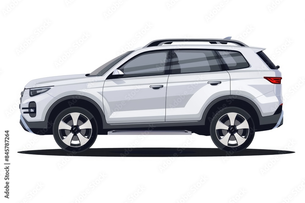 Fototapeta premium SUV Vehicle. Isolated Car Illustration in Silver Color for Transportation Design