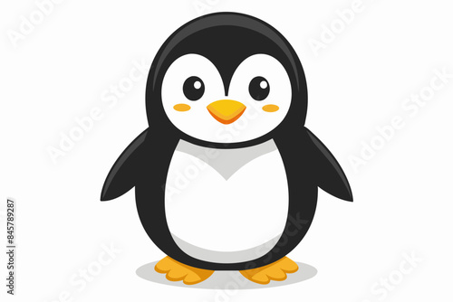  cute Christmas penguin character vector illustration © Jutish