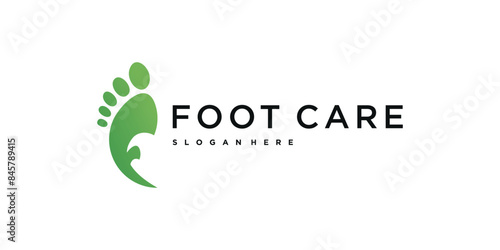 F foot care logo design vector, with foot concept and letter F logo design. Premium Vector