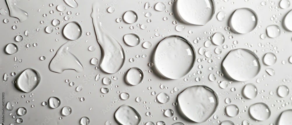 Water droplets on a white surface Water droplets on a white surface