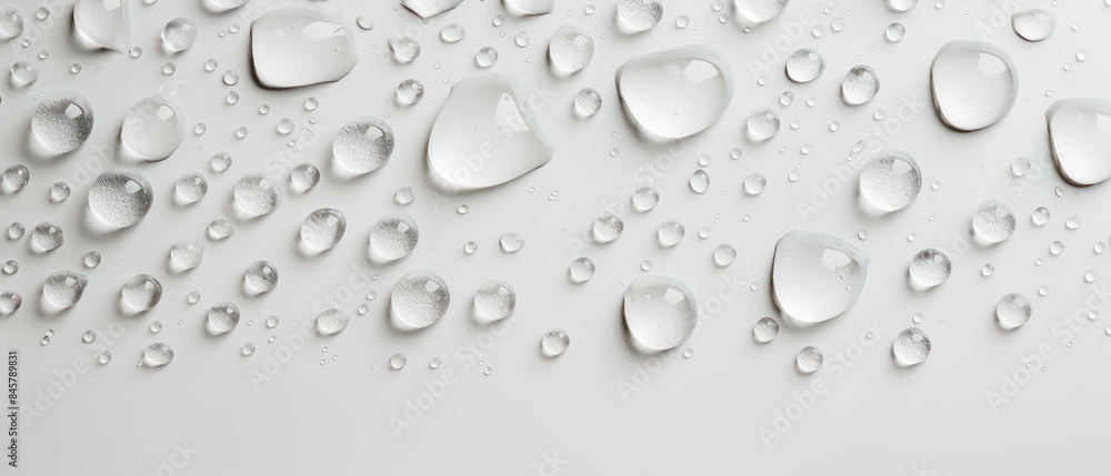 Water droplets on a white surface Water droplets on a white surface
