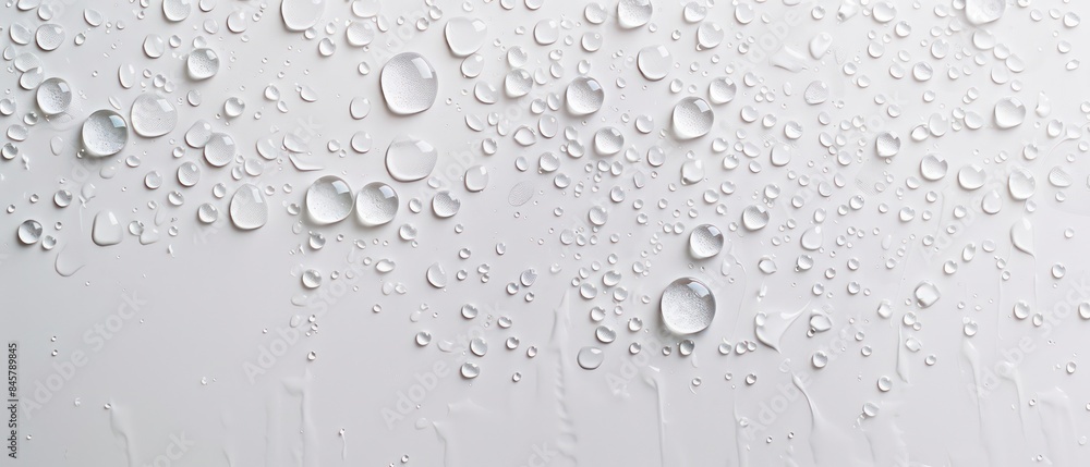 Water droplets on a white surface Water droplets on a white surface