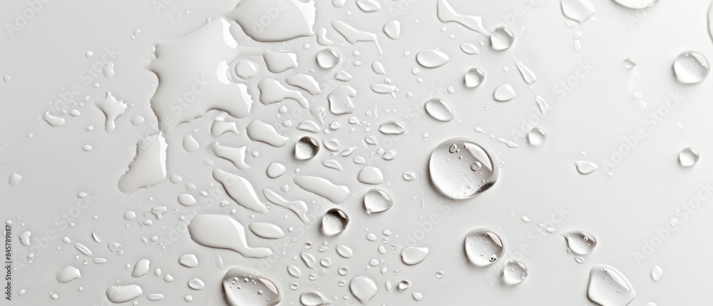 Water droplets on a white surface Water droplets on a white surface