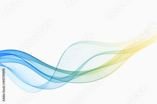 Curved lines in rainbow colors. Abstract wavy wave flow.