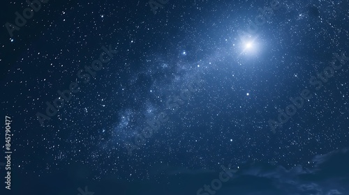 A dreamy starry night sky with twinkling constellations and a bright full moon, evoking a sense of wonder and awe