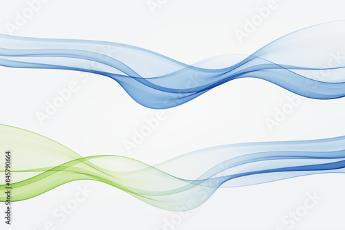 Blue and green abstract transparent wave,design element.