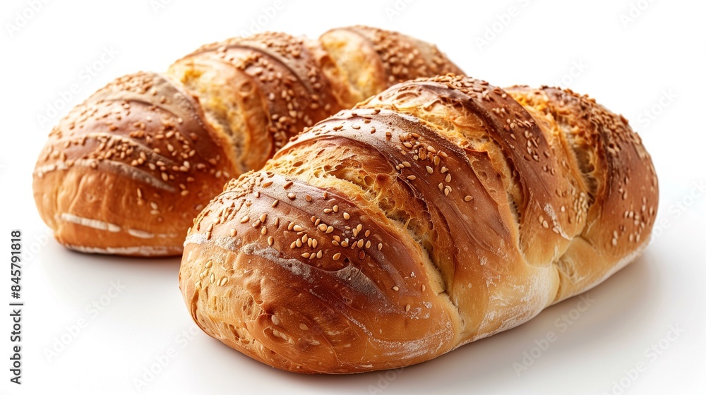 Loaf bread isolated on white background, oven butter knead bake Loaf bread isolated on white background, oven butter knead bake