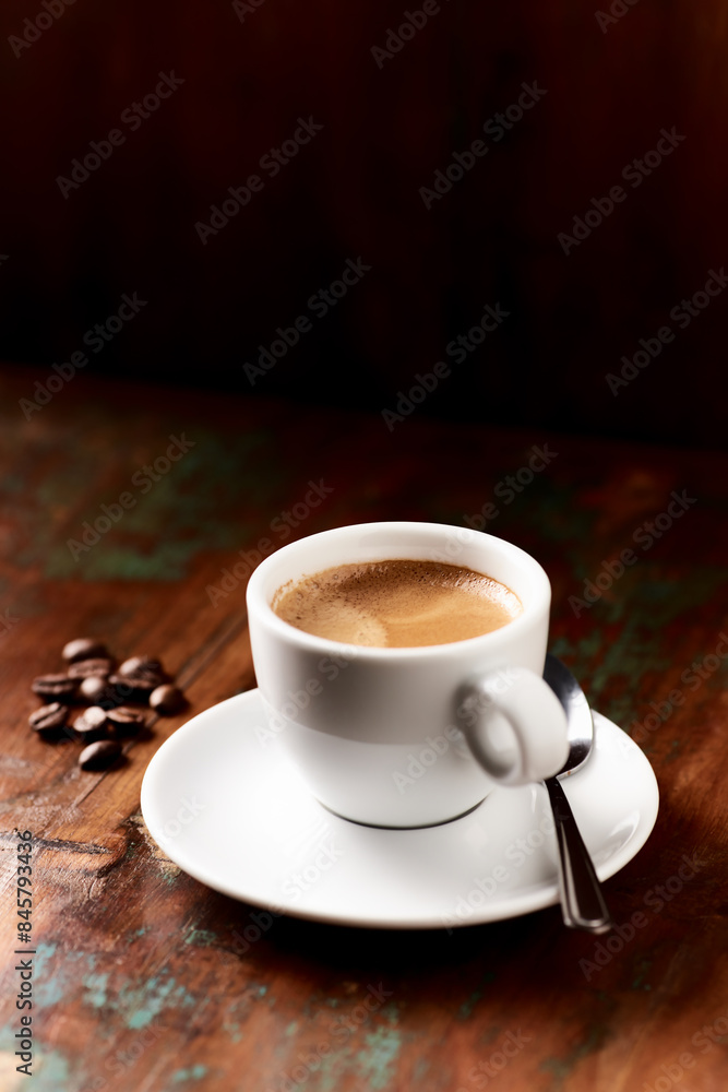 Cup of coffee on wooden background. Cup of coffee on wooden background.