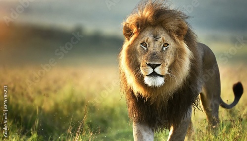 male lion in the wild