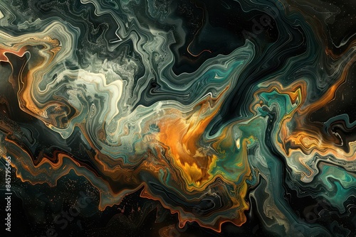 abstract fluid art background with swirling colors and textures digital painting
