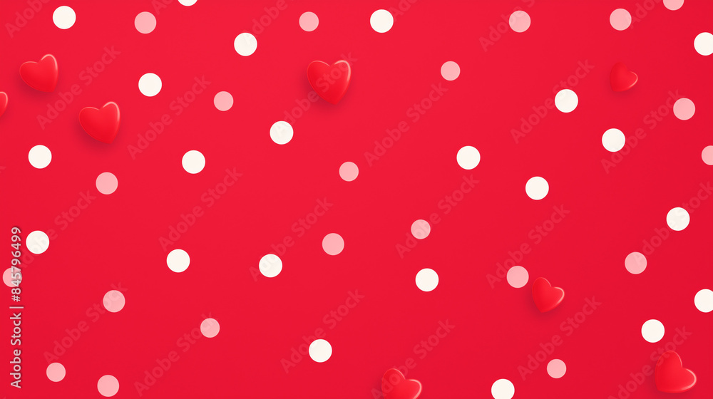 red polka dots background with heart shape red polka dots background with heart shape