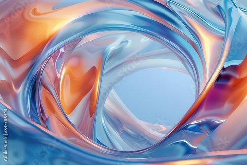 abstract wavy liquid circle shape futuristic 3d illustration modern fluid design
