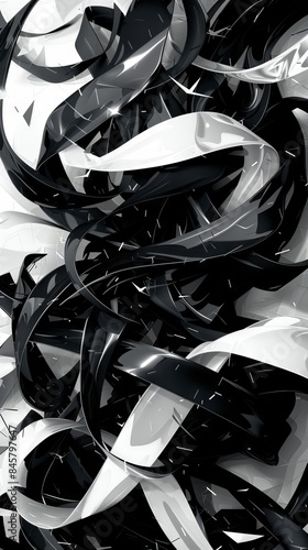 Wallpaper Mural black silk fabric with many folds and bends, a feeling of fluidity and smoothness. Close-up Torontodigital.ca