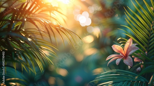 Wallpaper Mural Summer landscape with tall palms. Torontodigital.ca