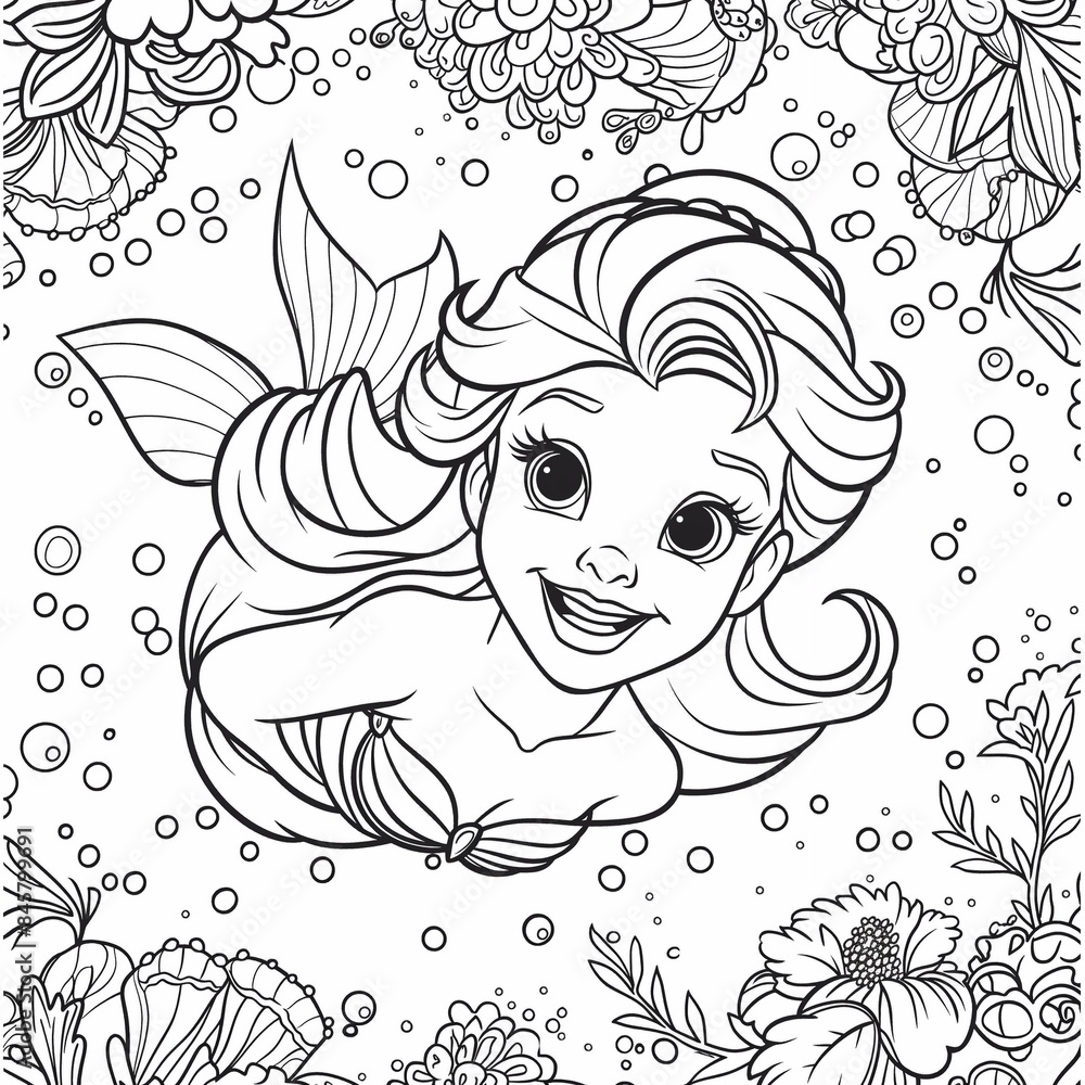 Mermaid Coloring page for kids