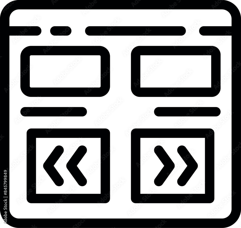 Minimalistic representation of a website layout, highlighting the essential navigation buttons for user friendly browsing Minimalistic representation of a website layout, highlighting the essential navigation buttons for user friendly browsing