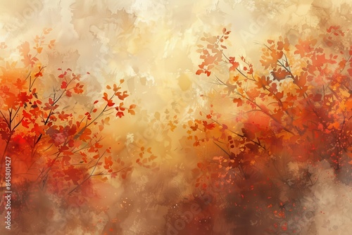 autumns watercolor whisper ethereal paint strokes evoking falls essence abstract seasonal wallpaper © Jelena