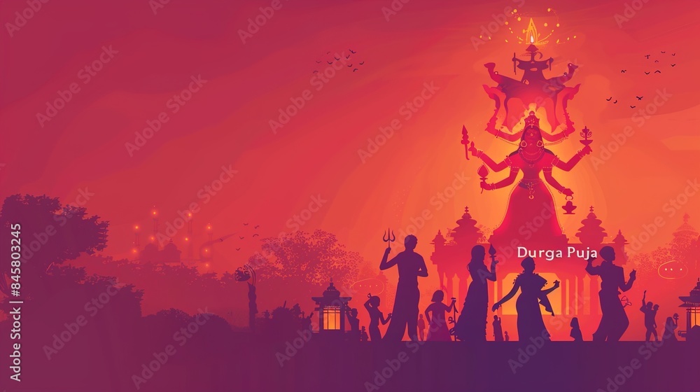 Fototapeta premium abstract illustration of durga puja. vector