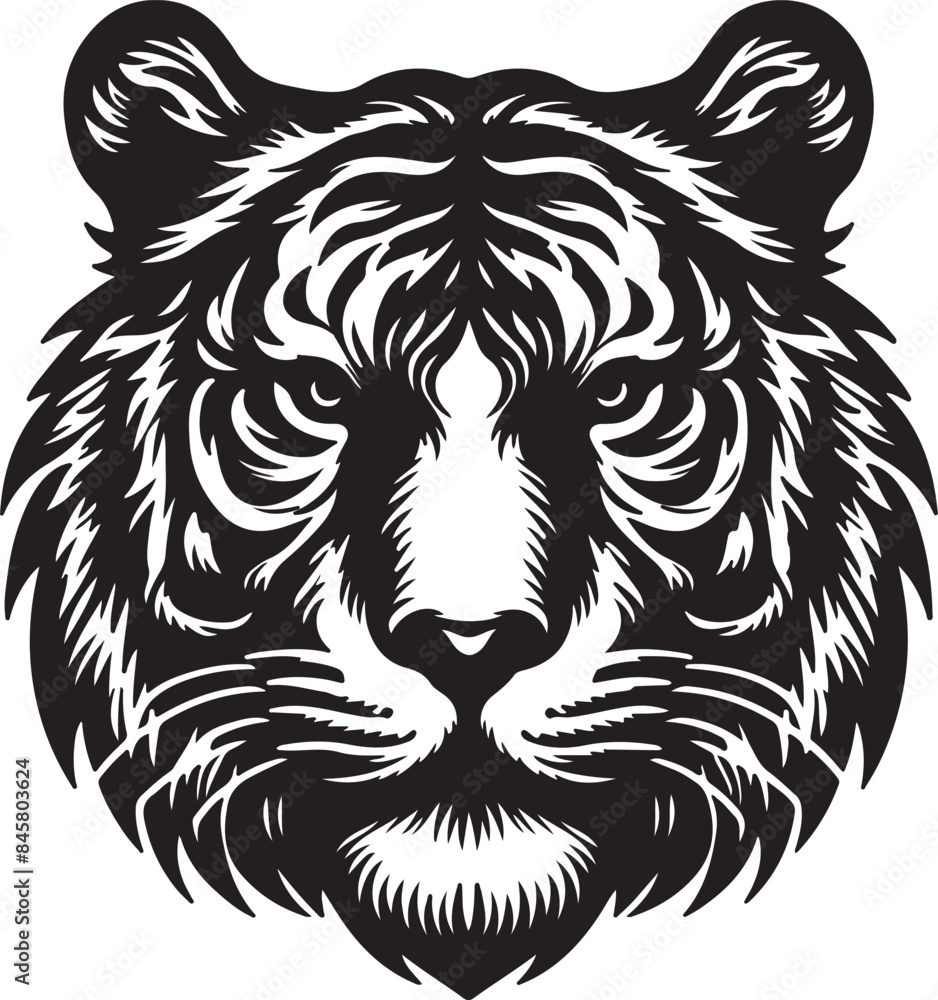 Tiger head silhouette image illustration Tiger head silhouette image illustration