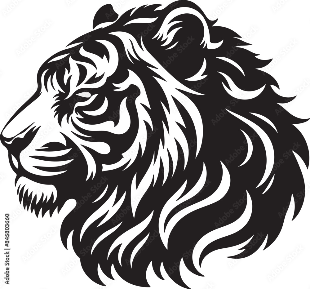 Obraz premium Tiger head silhouette image illustration