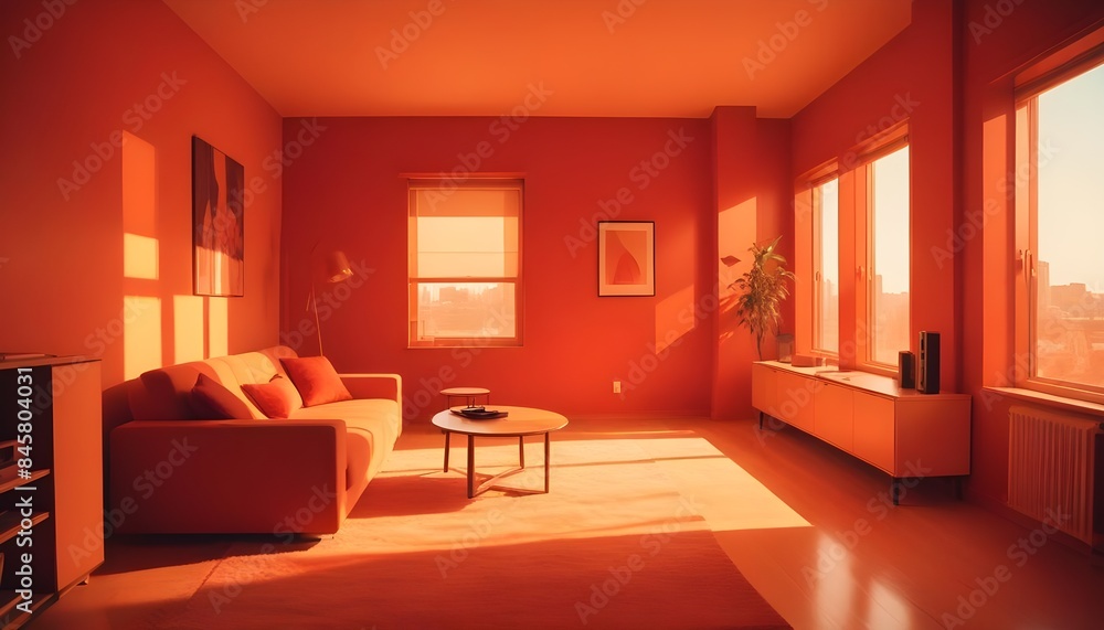 inimalist interior design style, futuristic home office, sleek furniture, state of the art technology