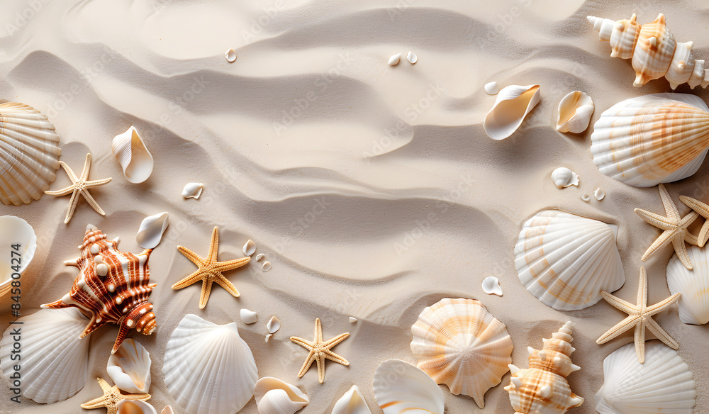 Lots of seashells in the sand Lots of seashells in the sand