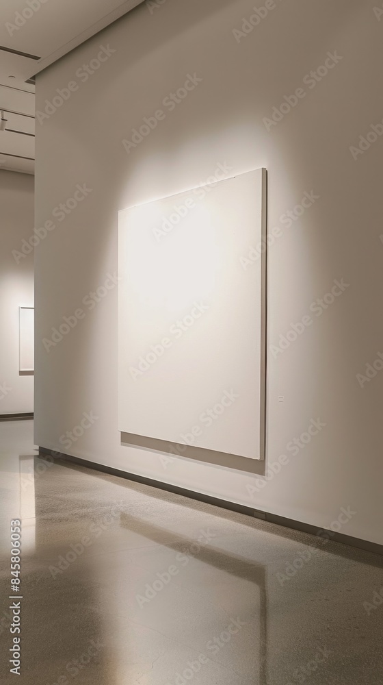Plain white wall in an art gallery Plain white wall in an art gallery