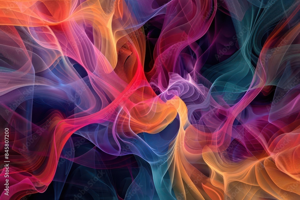 Fototapeta premium chromatic symphony multicolor abstract forms dancing in harmony aigenerated visual art