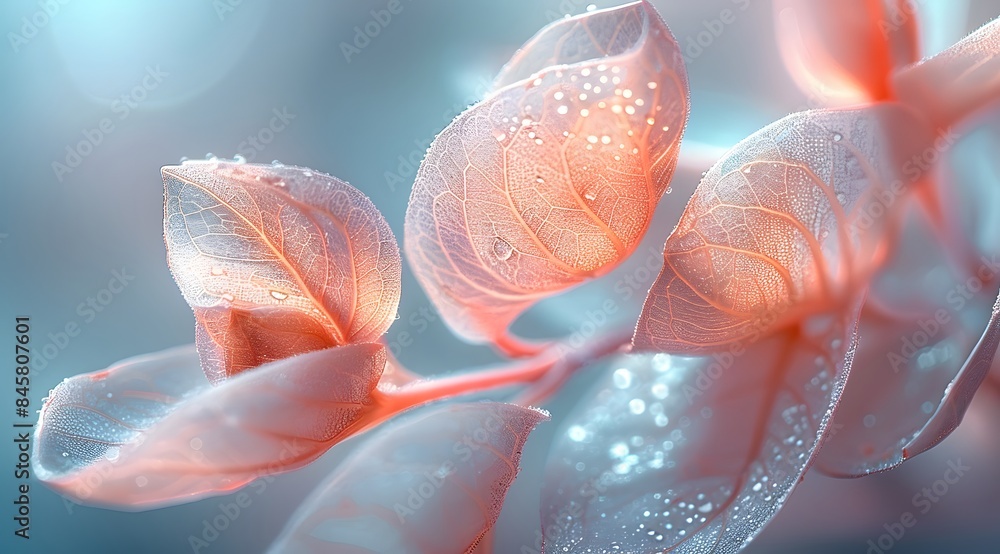 Macro leaves background. The structure of a leaves with veins and cells, pink tones. Macro leaves background. The structure of a leaves with veins and cells, pink tones.