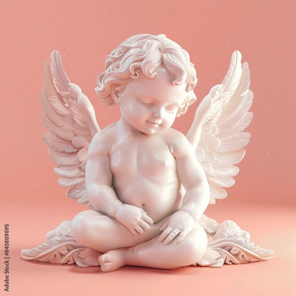 Cute cartoon character angel with wings Cute cartoon character angel with wings