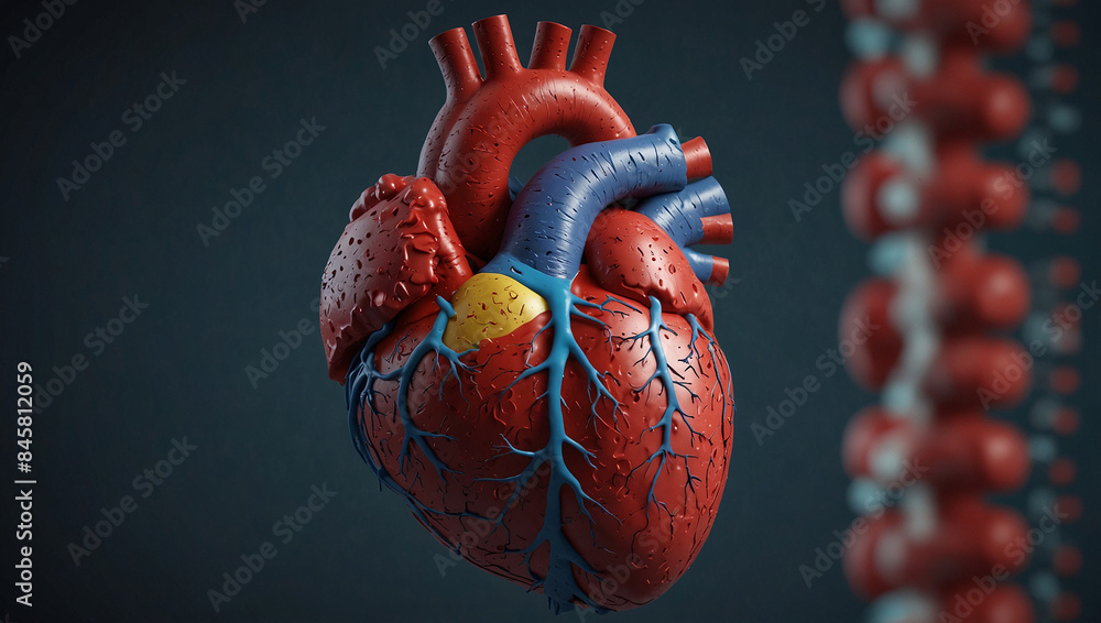 Naklejka premium human heart anatomy model