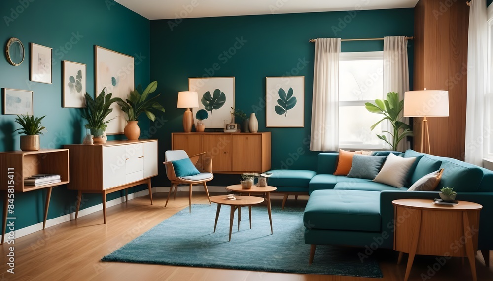 Fototapeta premium inimalist interior design style, futuristic home office, sleek furniture, state of the art technology