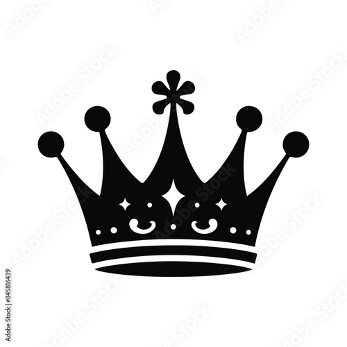 Crown black silhouette vector with white color background