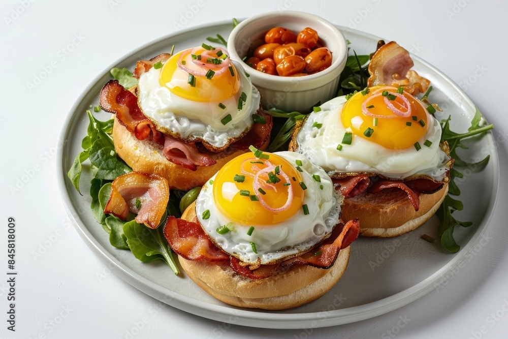 Baked-Egg and Canadian Bacon Sandwiches with Gruyere Cheese