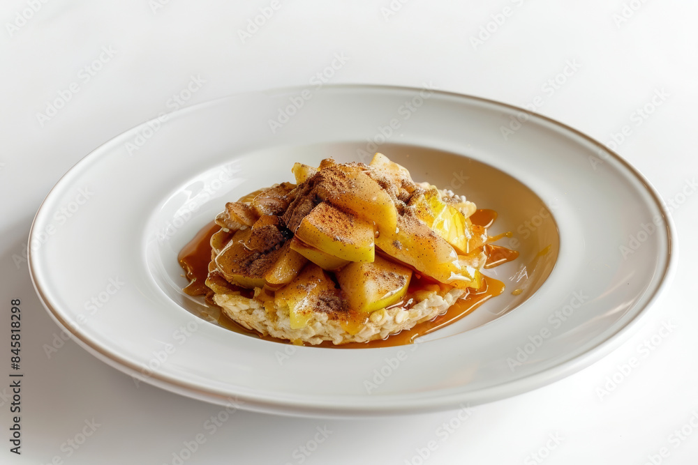 Sweet and Tangy Cinnamon Apple Baker in White Bowl Sweet and Tangy Cinnamon Apple Baker in White Bowl