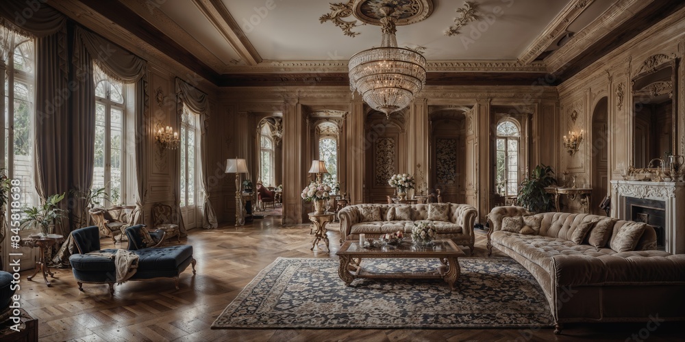 An interior view of a luxurious mansion in Aspen, Colorado. An interior view of a luxurious mansion in Aspen, Colorado.