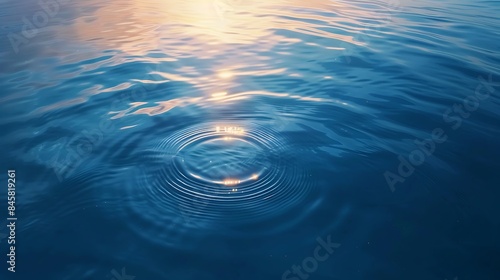 A ripple effect spreading across calm waters symbolizing the impact of actions on the world