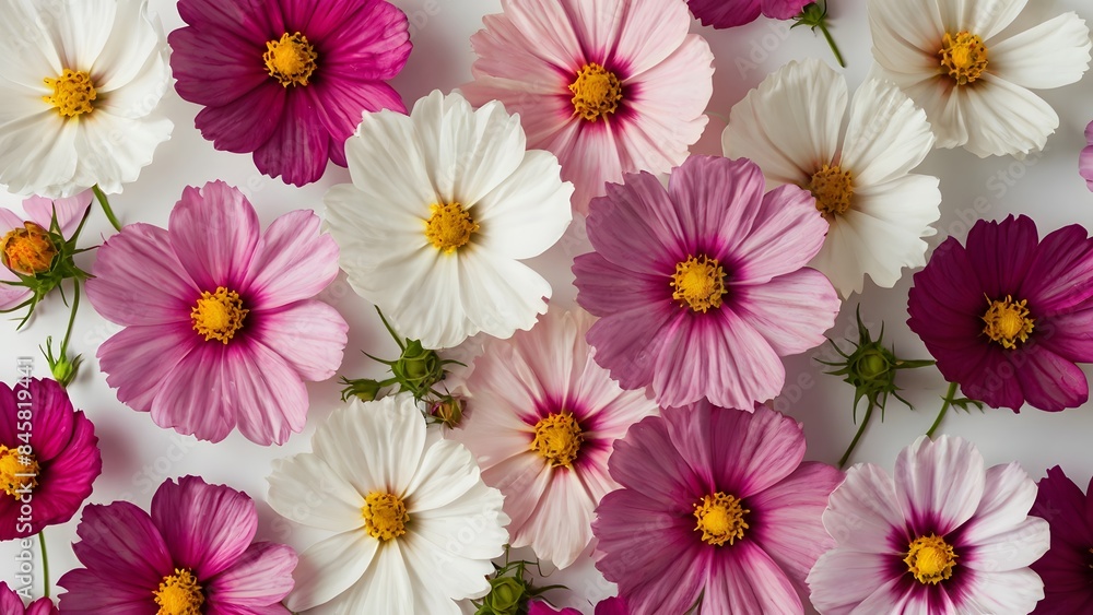 Fototapeta premium beautiful cosmos flowers. Summer, spring nature background