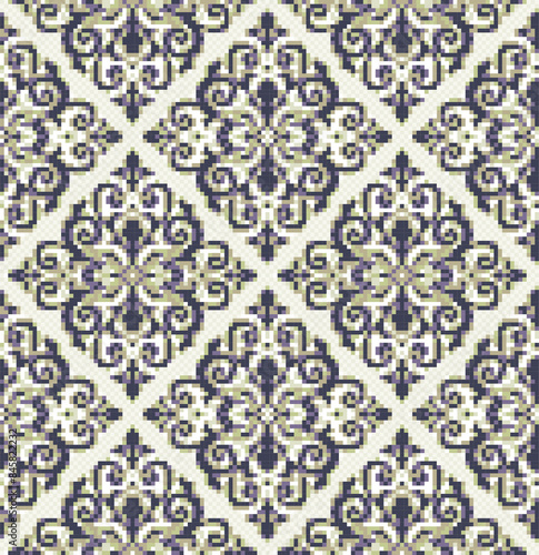 Seamless pixel background with pattern.
